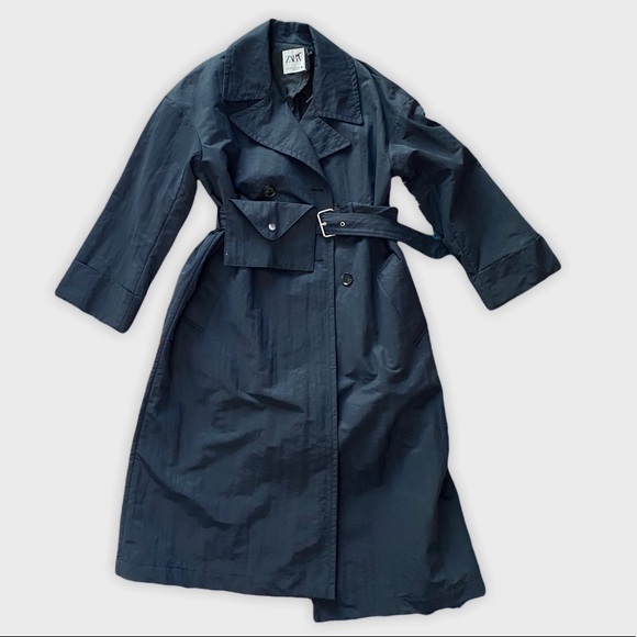 Zara Jackets & Blazers - Zara navy blue belted trench coat